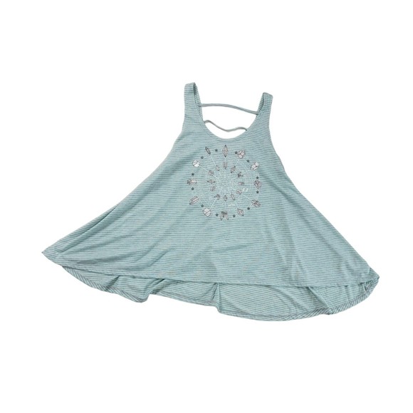 Tunic Tank Top Shirt Junior M Sz 7-9 Zodiac Healing Crystals Sleeveless Striped - Picture 15 of 16